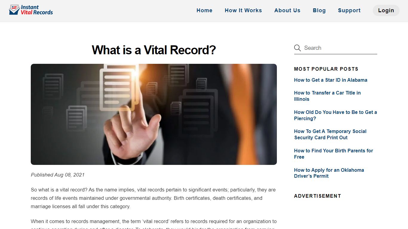 What is a Vital Record? - InstantVitalRecords