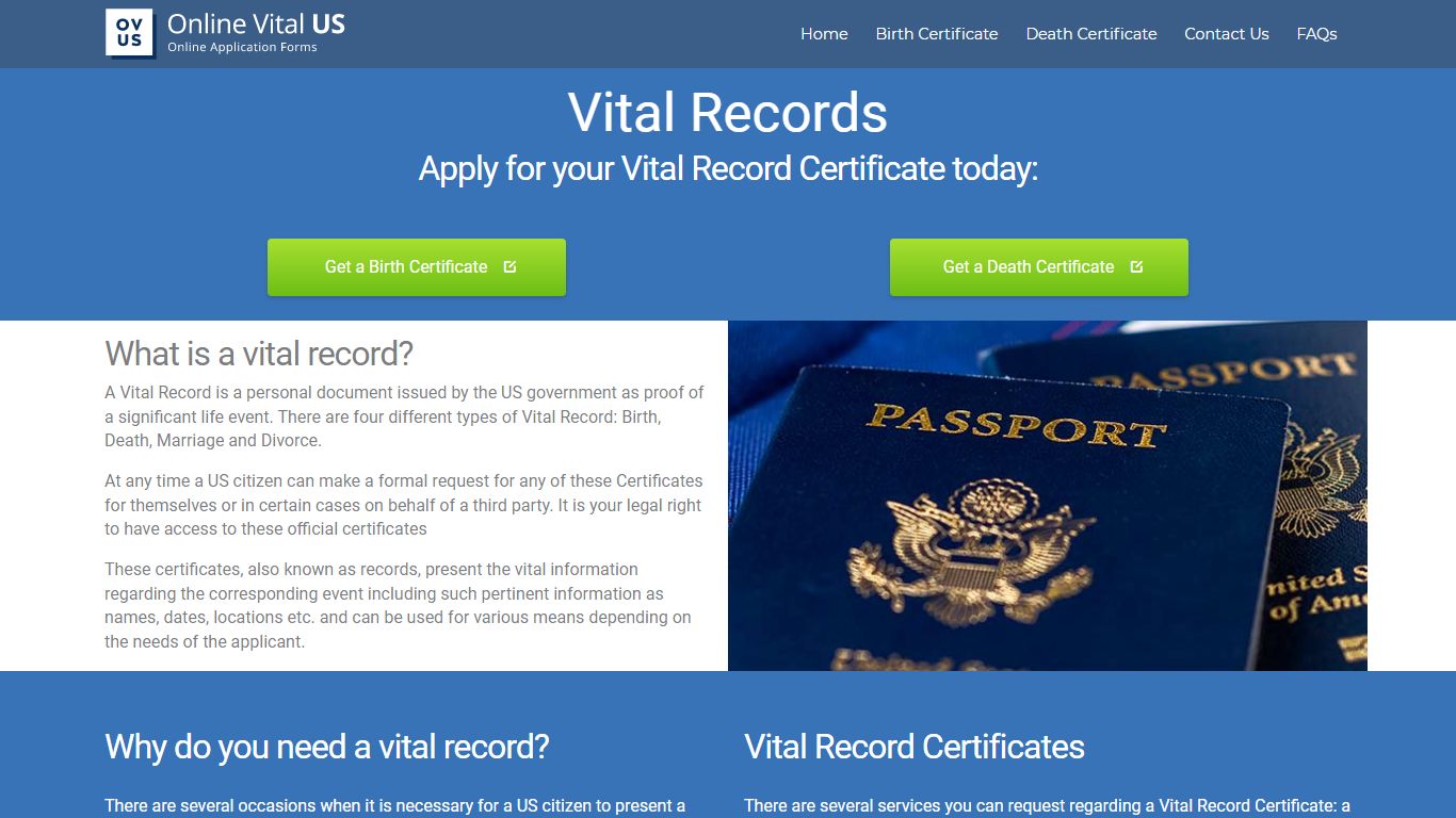 What is a Vital Record | Online Vital US