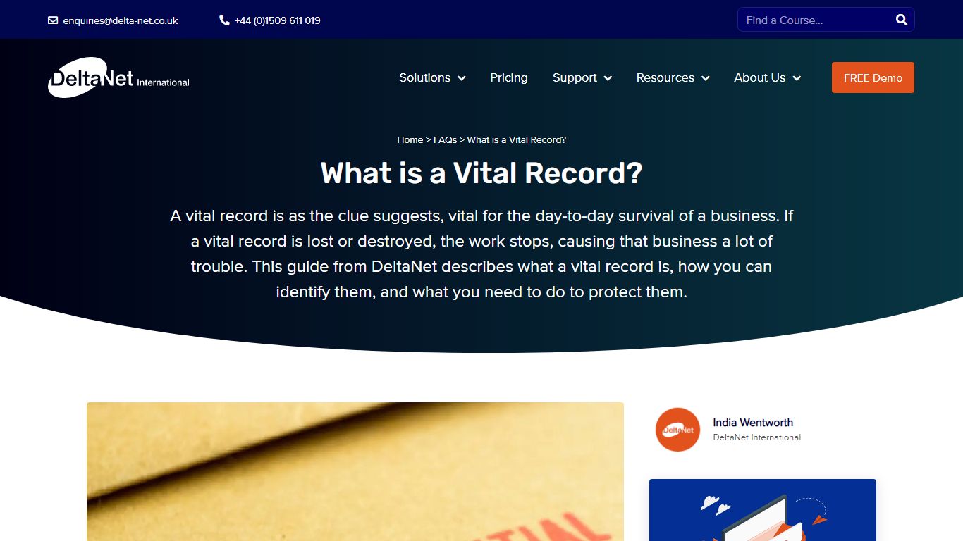 What is a Vital Record? | DeltaNet