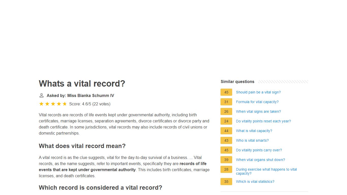 Whats a vital record? - blurry.norushcharge.com